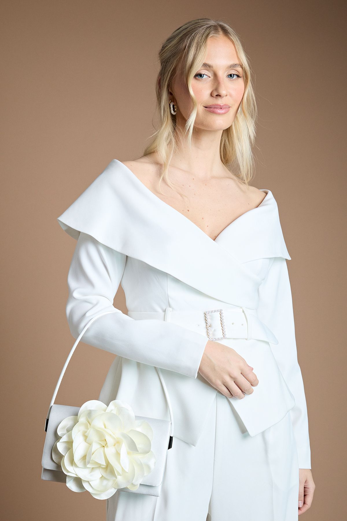 Coast Bridal Ava Flower Detail Grab Bag Ivory image 1