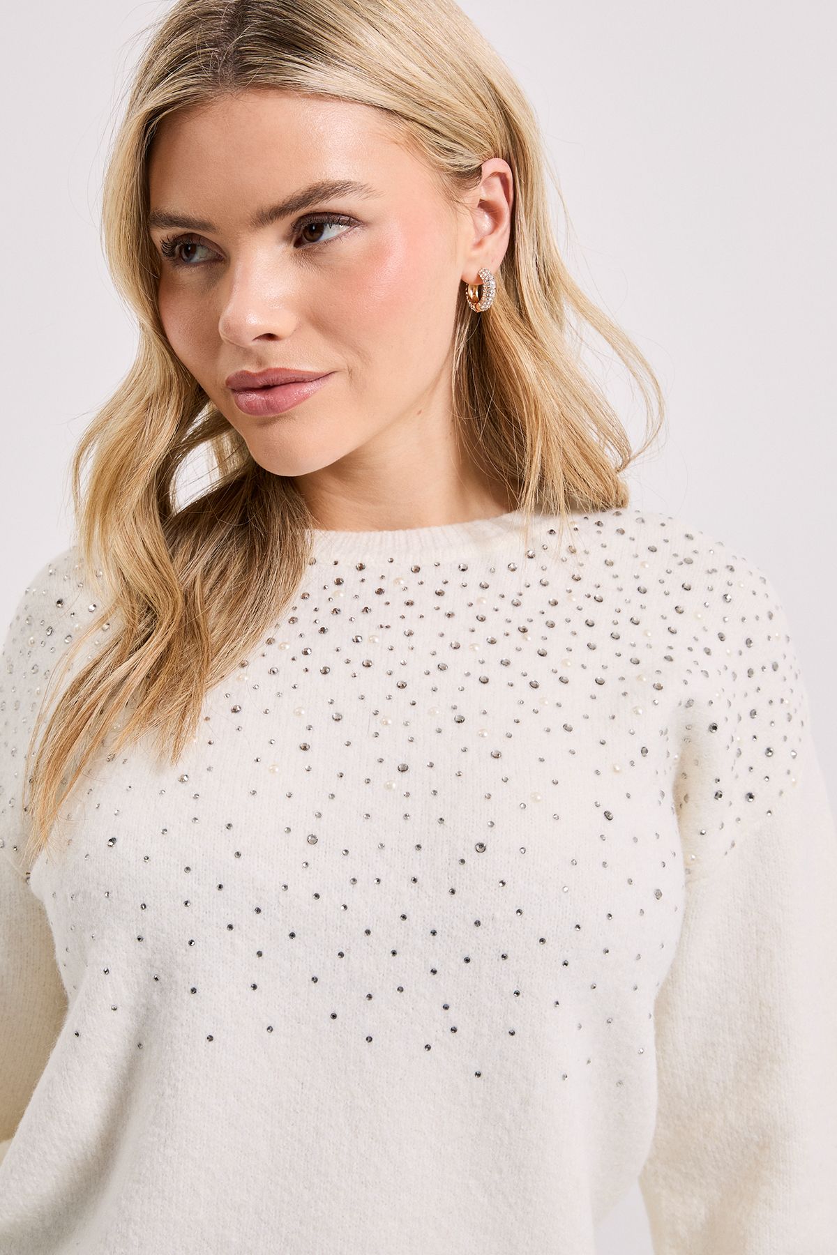 Dorothy Perkins Ivory Scattered Sparkle Jumper Ivory image 4