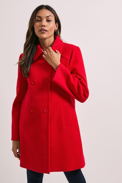 Dorothy Perkins Short Faux Wool Dolly Coat Red
