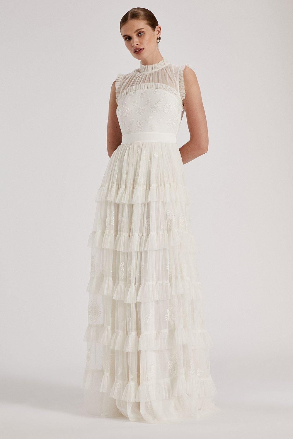 Coast RSN Inspired Embroidered Mesh Dress Ivory image 2