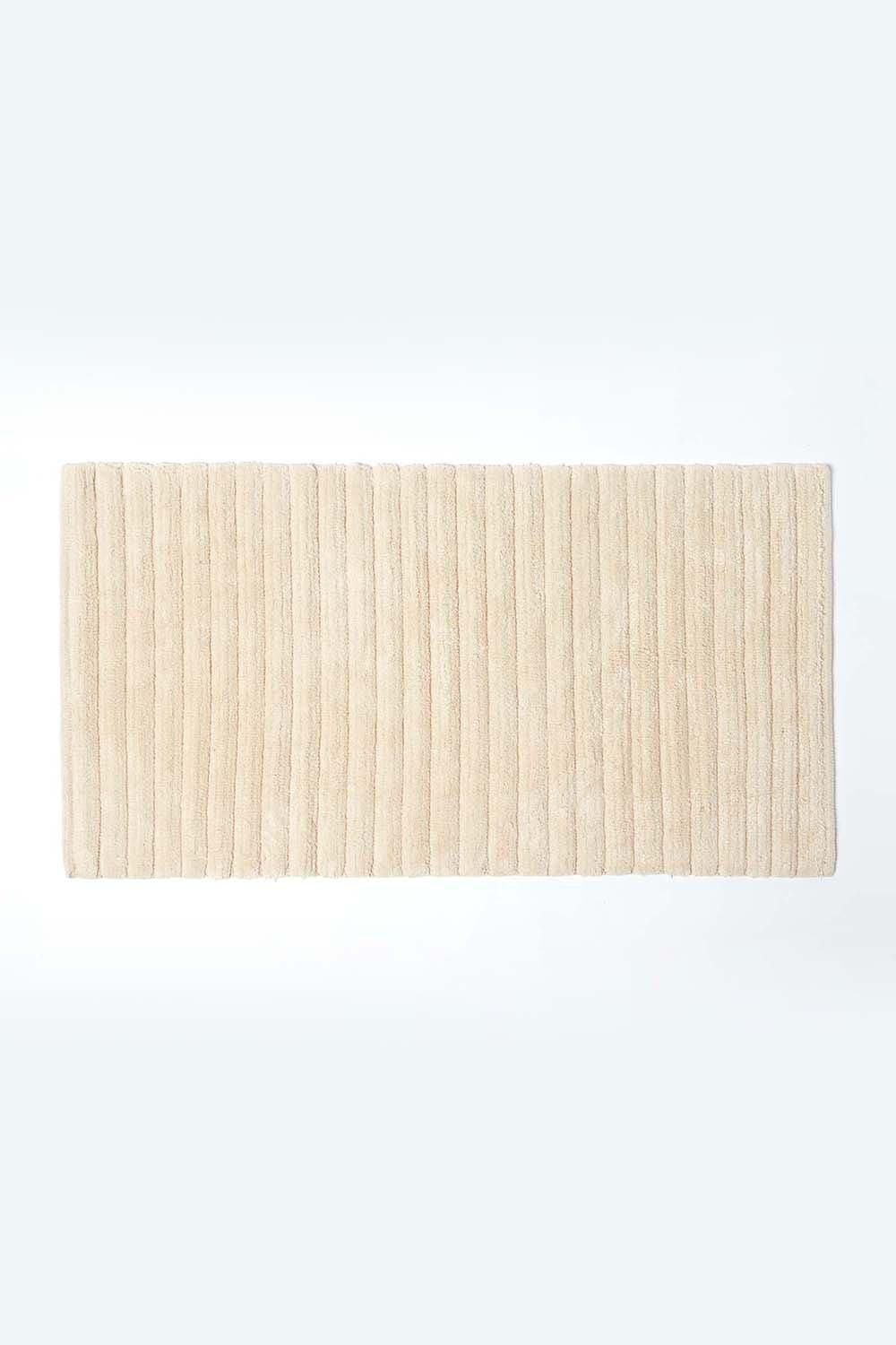Homescapes Ribbed Cotton Spa Style Bath Mat image 1