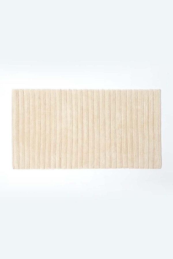 Homescapes Ribbed Cotton Spa Style Bath Mat