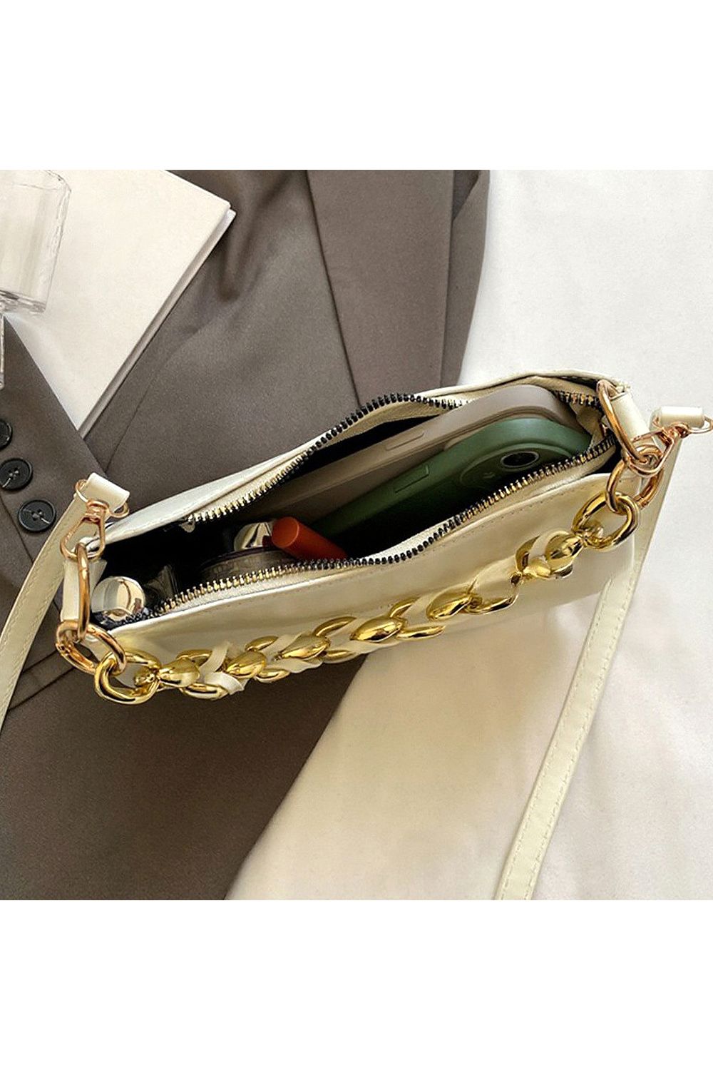 XY London 'Helina' Women's Small Handbag With Shoulder Strap and Chain Strap image 6