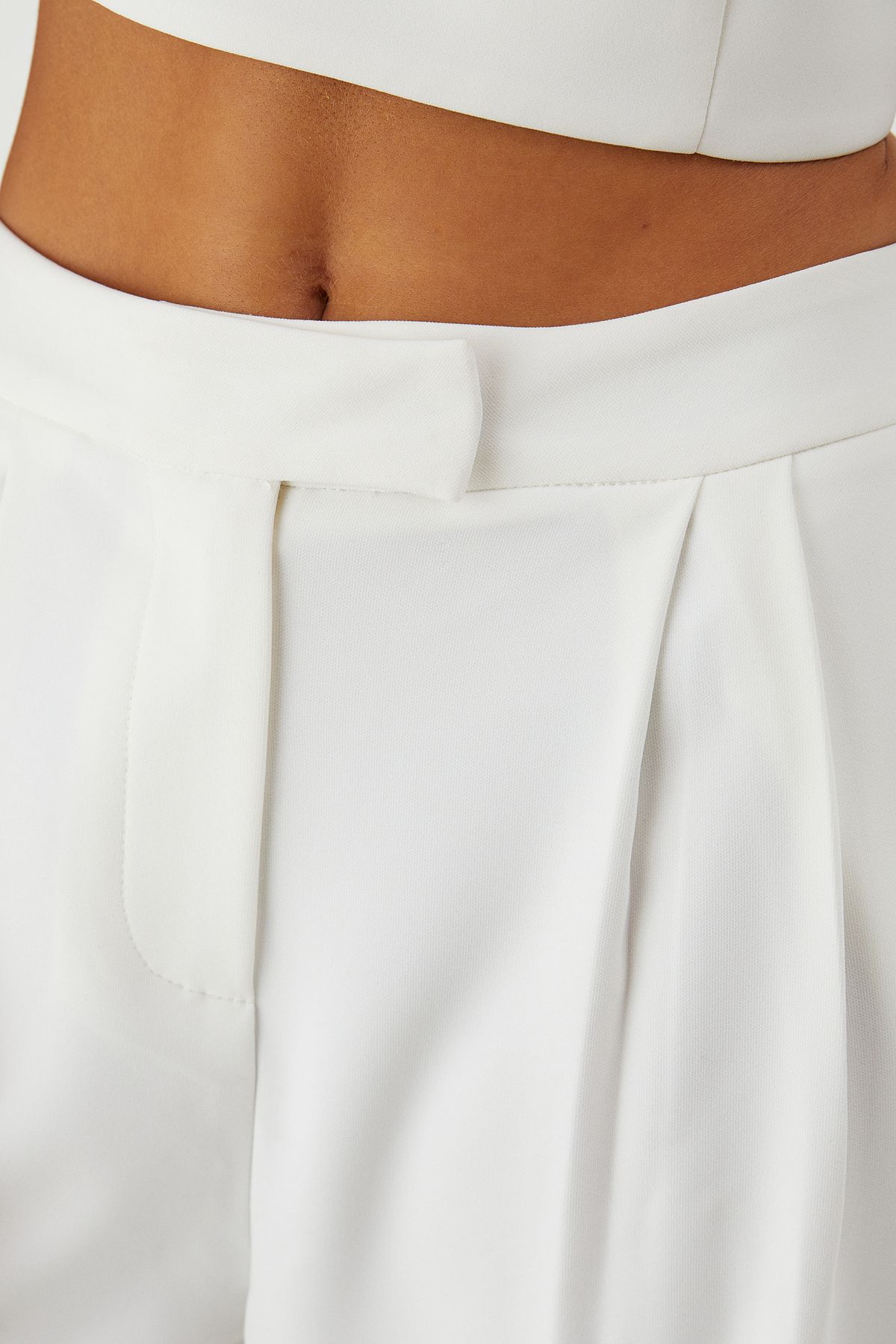 MissPap Shoulder Pad Top and Tailored Trouser Co Ord White image 5