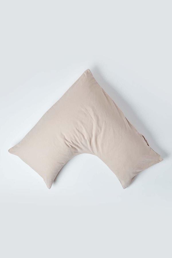 Homescapes Linen V Shaped Pillowcase