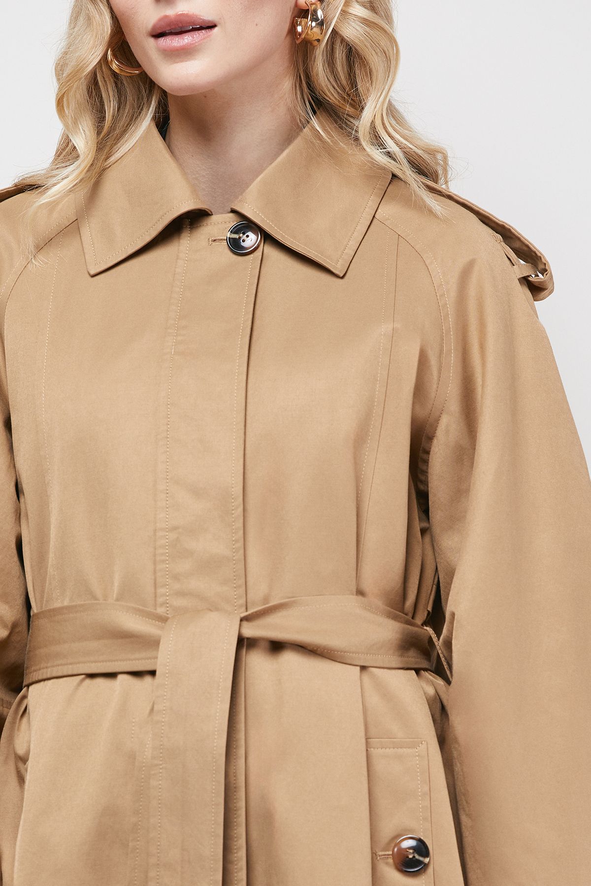 Oasis Trapeze Maxi Trench Camel image 5