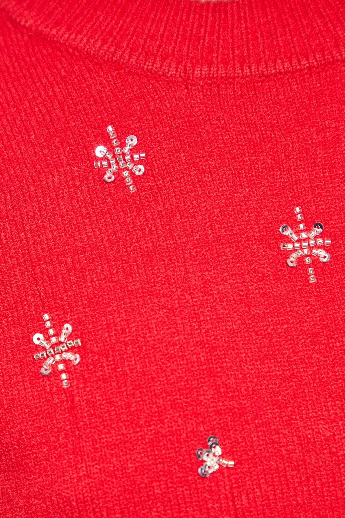 Oasis Embellished Crew Neck Jumper Red image 5