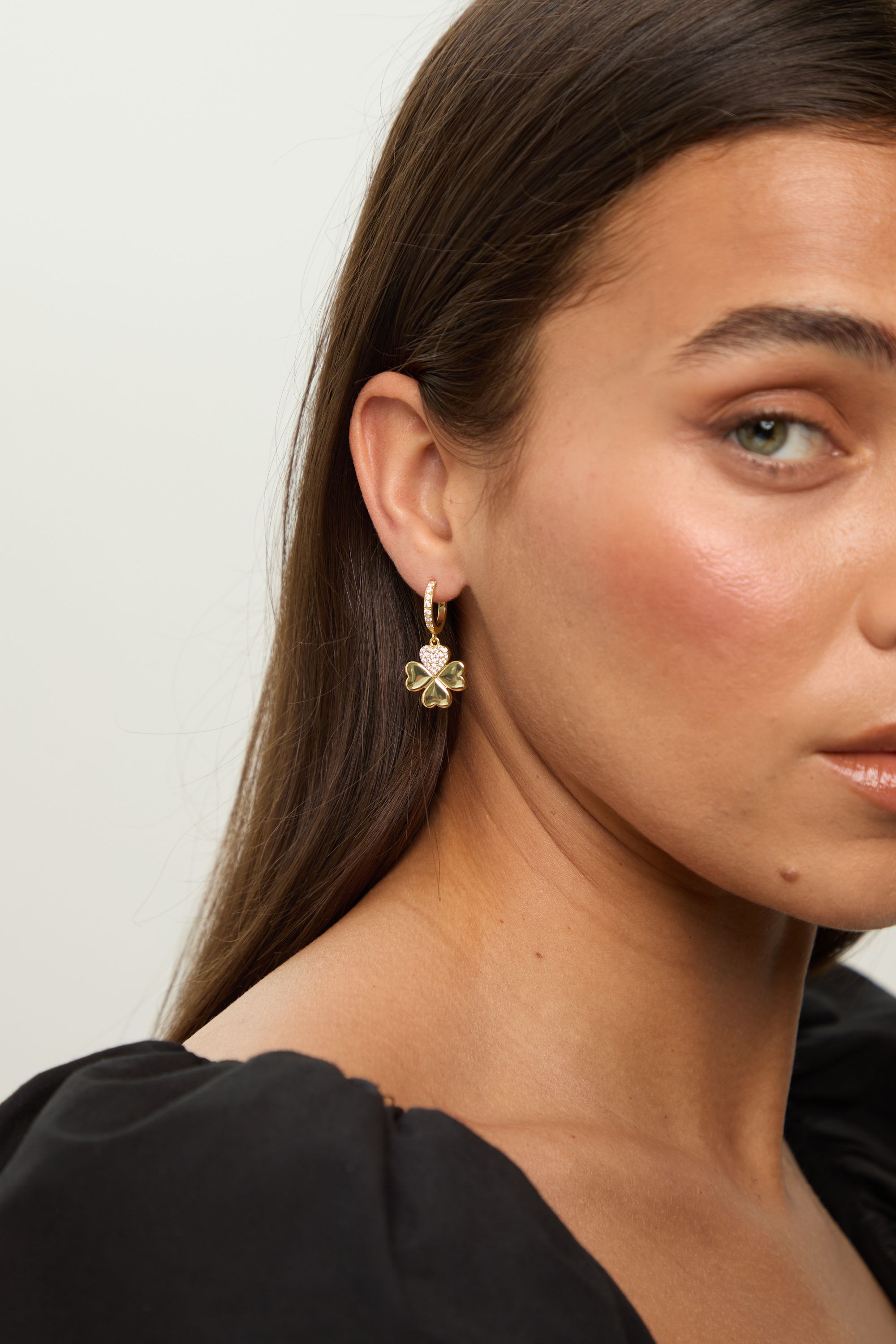 Mood Gold Plated Clover Earrings Gift Boxed image 5