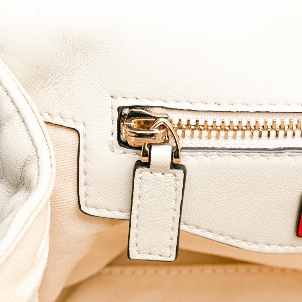 Valentino Preloved Roman Stud Shoulder Bag Quilted Leather Wo - White Satchel image 8