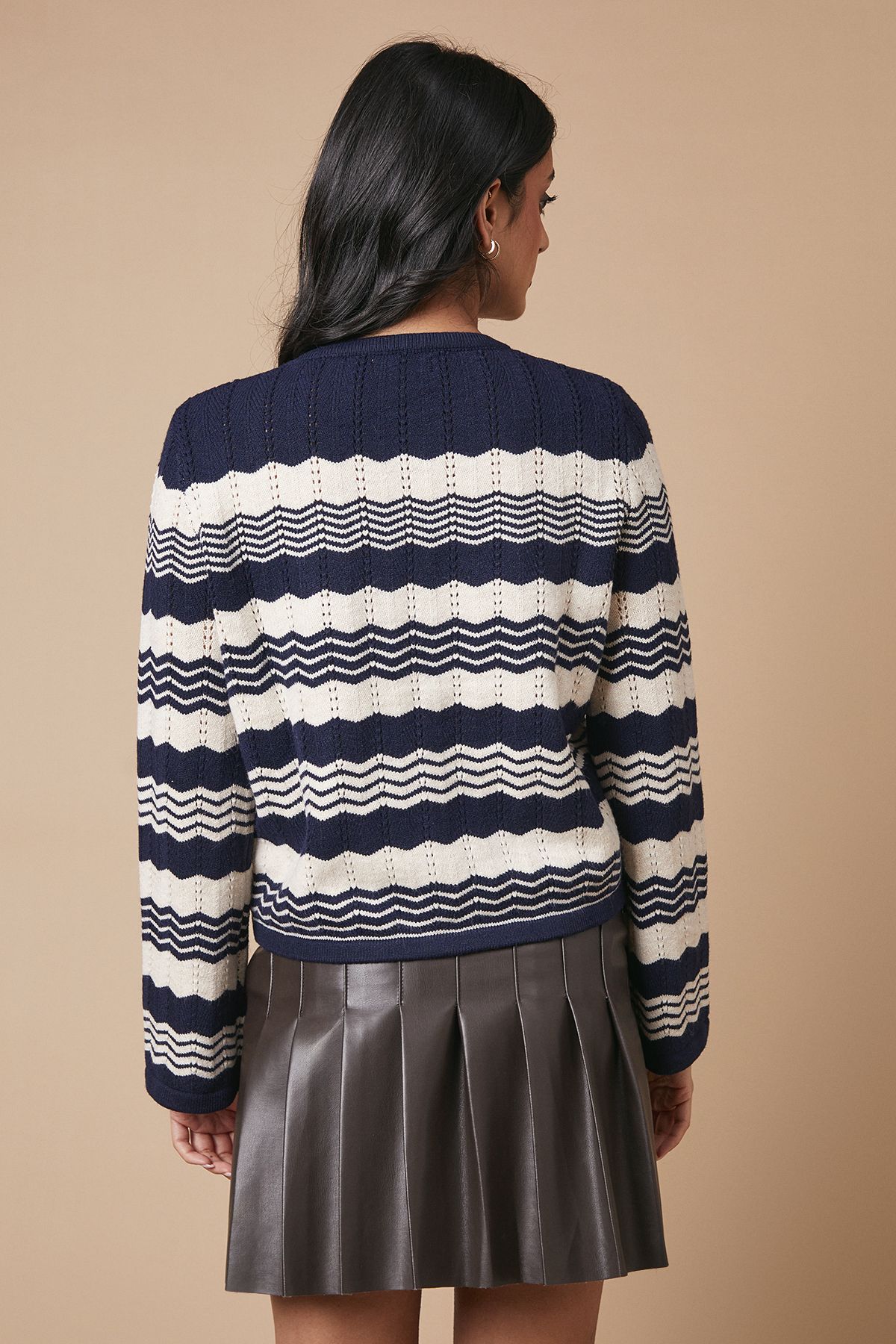 Oasis V Neck Wide Sleeve Cardigan Navy image 4