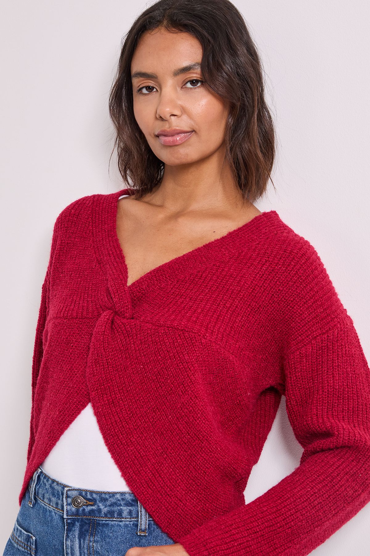Dorothy Perkins Wrap Front Cardigan Cranberry