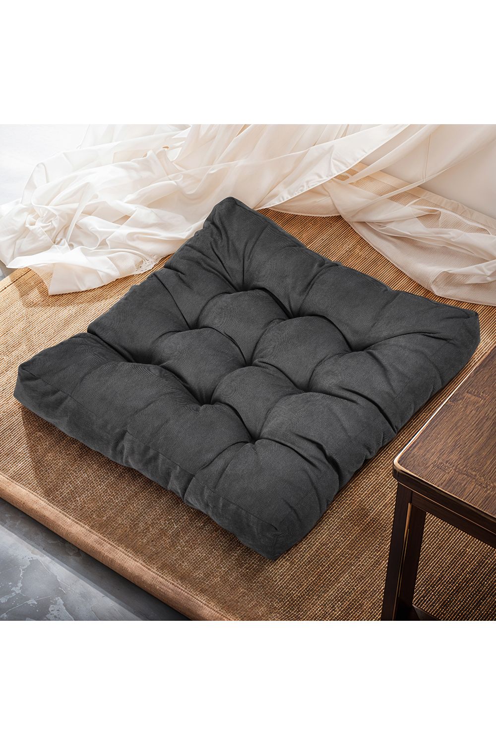 Living and Home Comfort Padded Corduroy Chair Cushion image 7