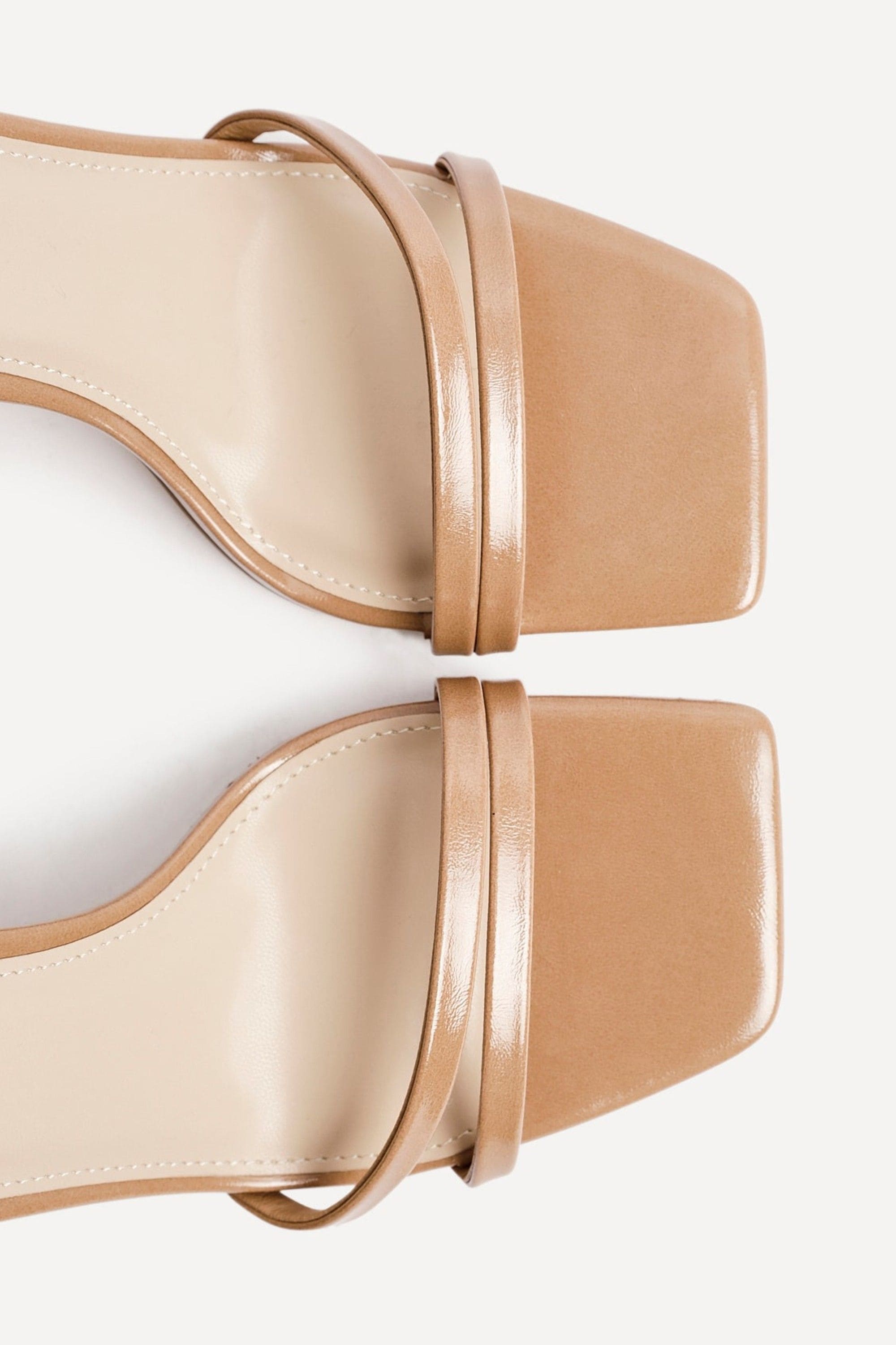 Linzi Gesture Deep Nude Faux Leather Strappy High Heel image 5