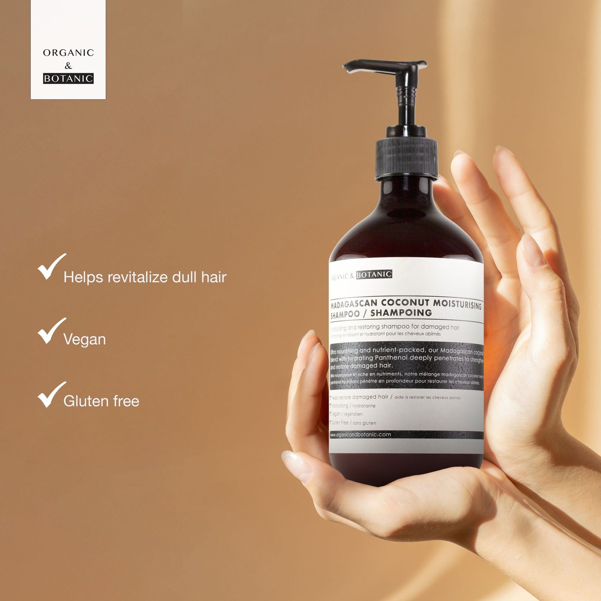 Organic & Botanic Madagascan Coconut Moisturising Shampoo 500ml x 2 Duo Pack image 4