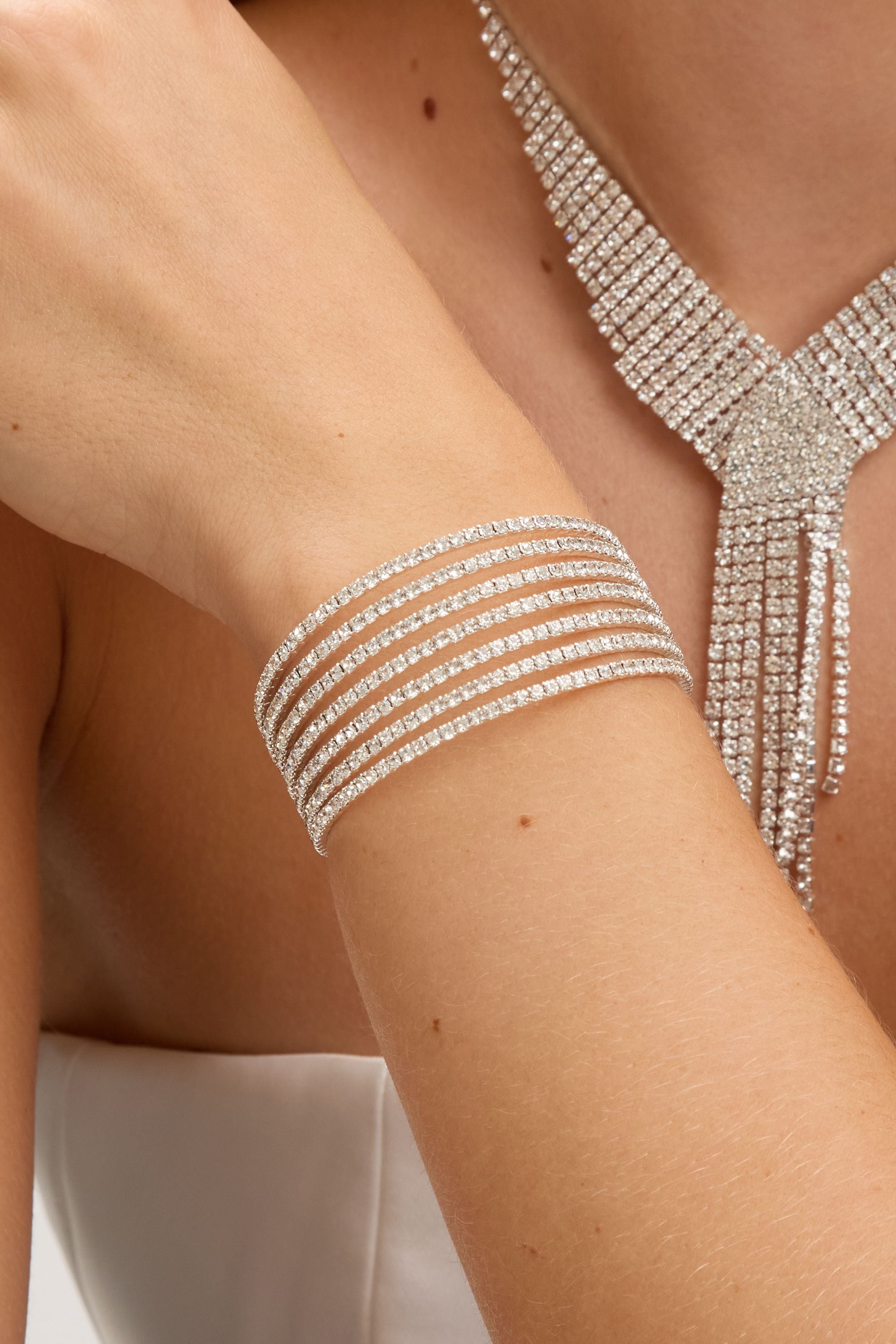 Jon Richard Silver Plated and Crystal Statement Cuff Bracelet image 2