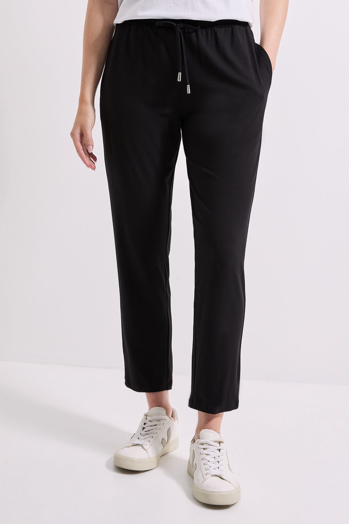Dorothy Perkins Shirred Waist Jersey Jogger Black image 1