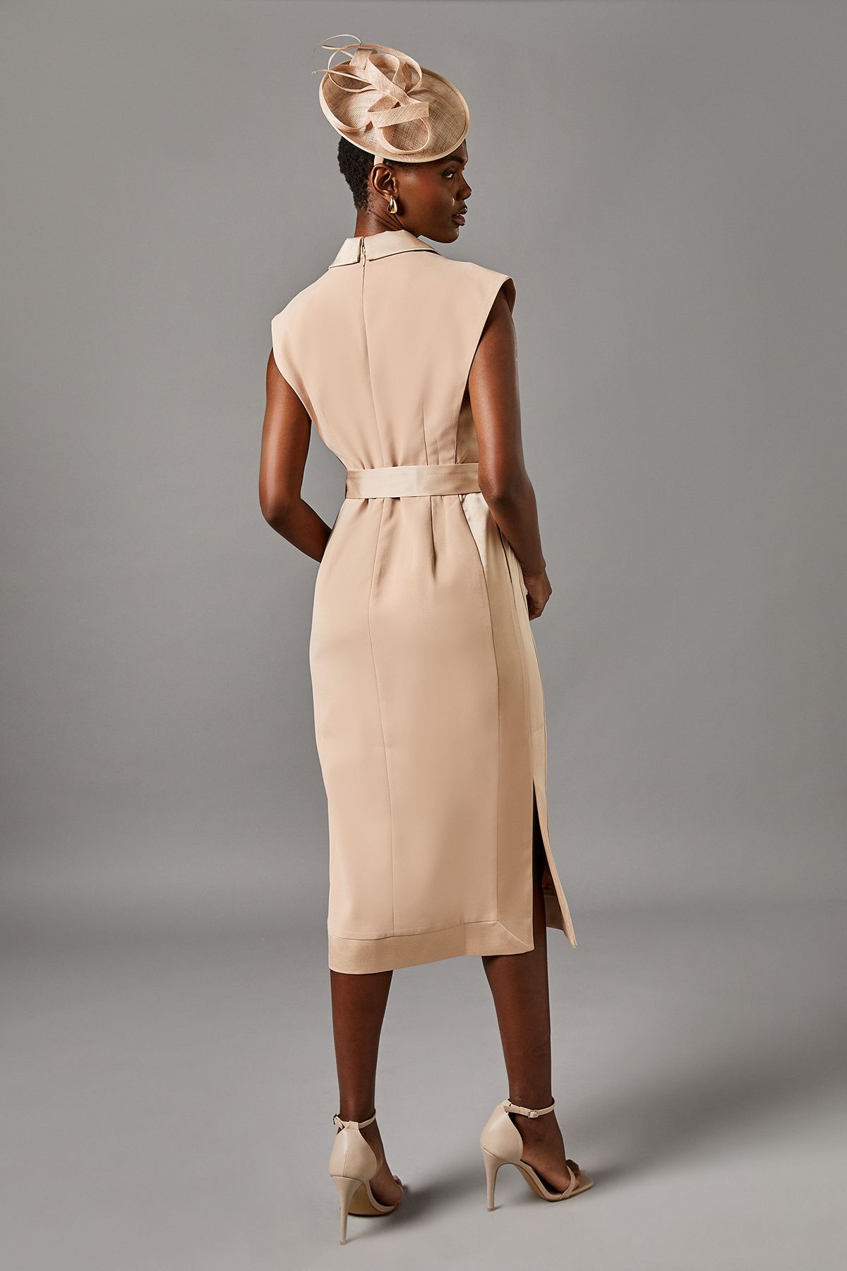 Coast Tux Satin Dress Champagne image 3