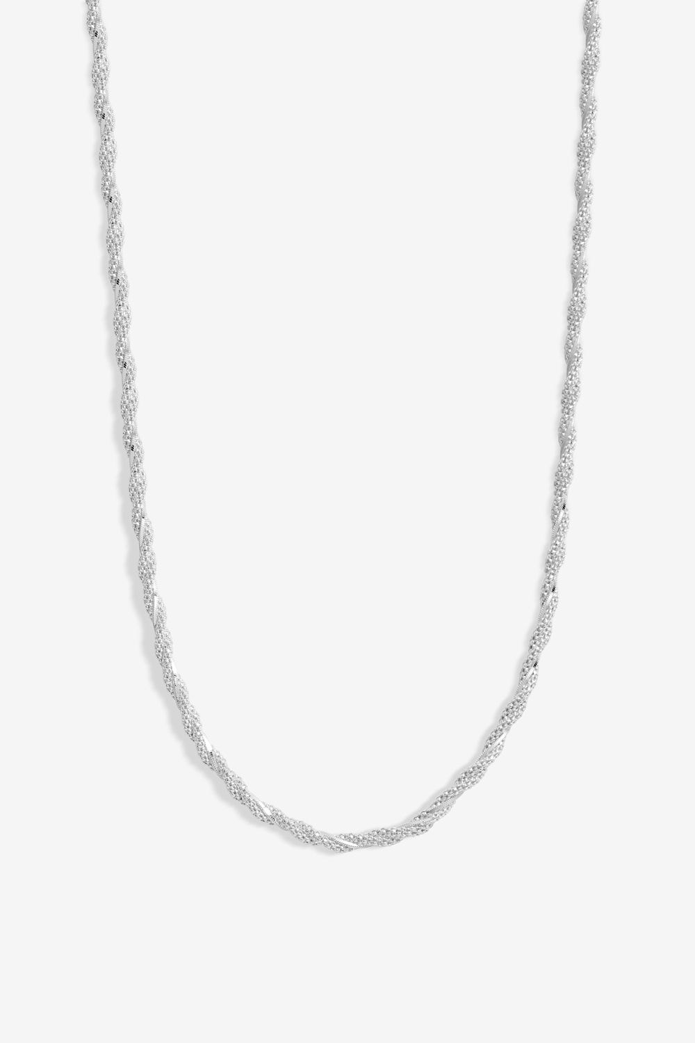 Simply Silver Sterling Silver 925 Textured Twist Rope Chain image 1