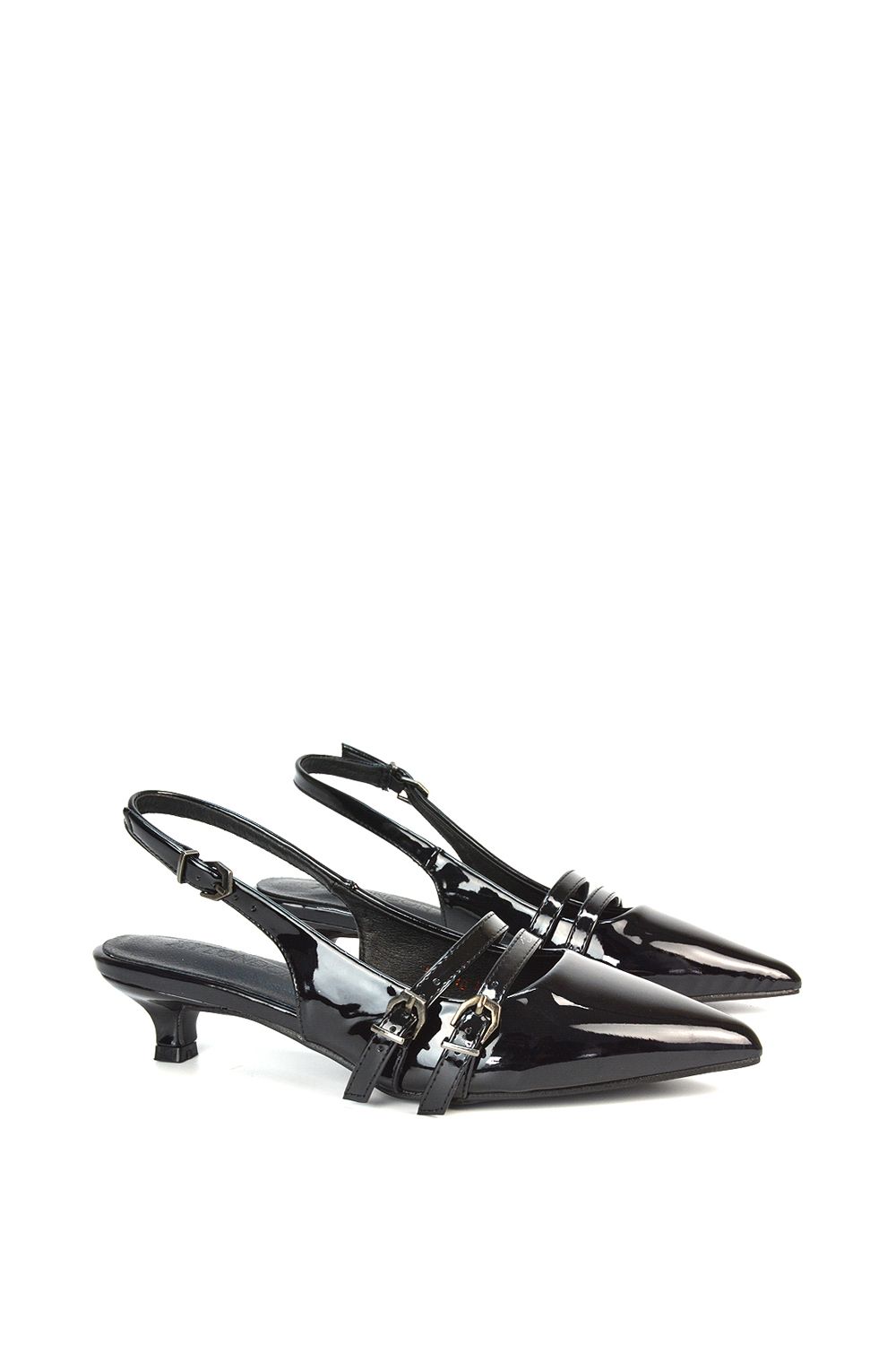 XY London 'Cassie' Slingback Low Kitten Heel Courts with Point Toe image 3