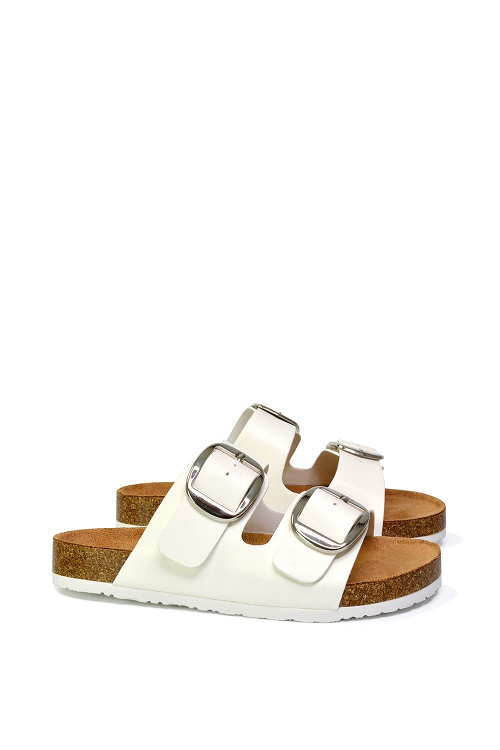 XY London 'Dolly' Slip On Slider Double Buckle Flat Sandals image 2