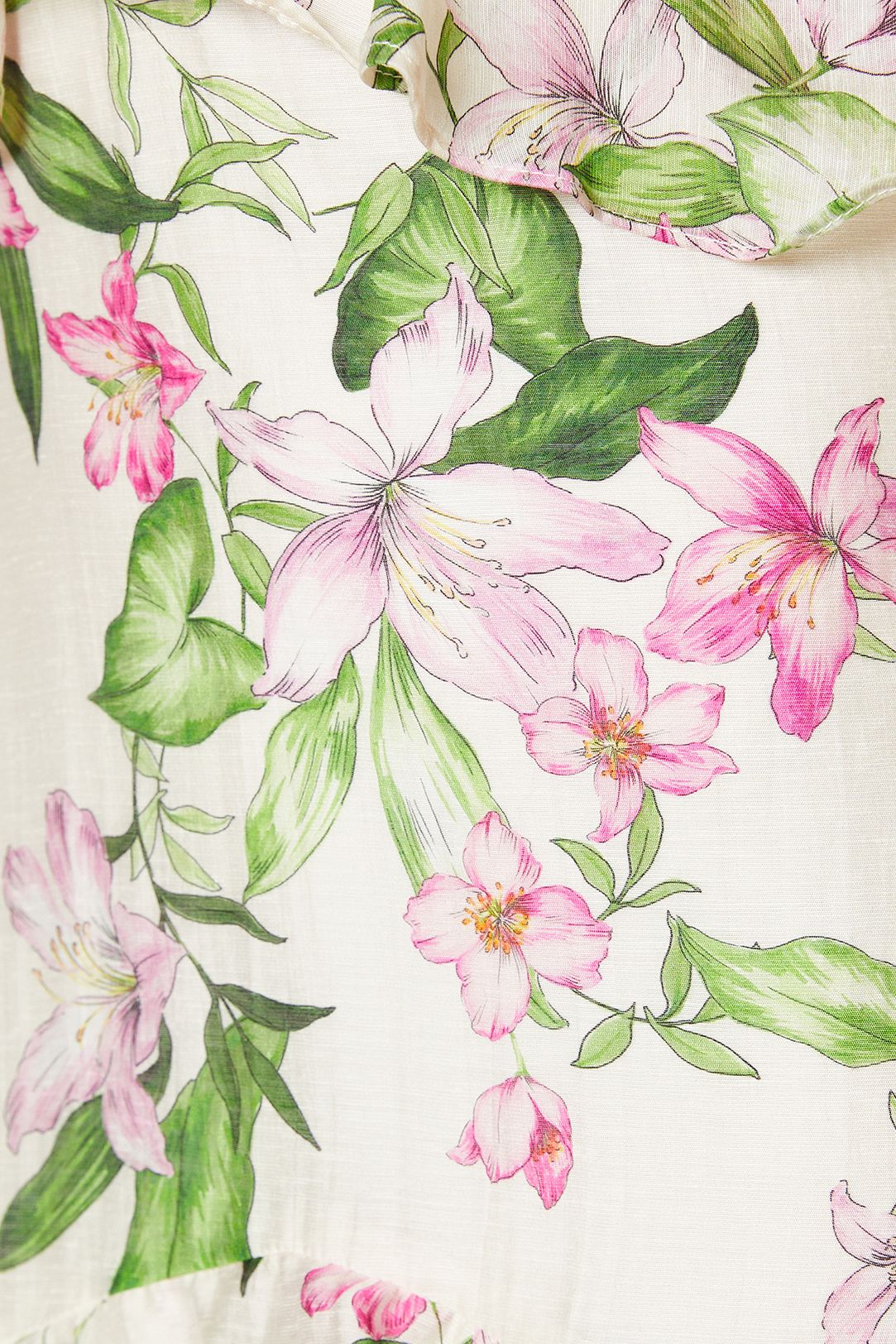 Oasis Floral Printed Tiered Ruffle Tie Shoulder Midi Dress Ivory image 5