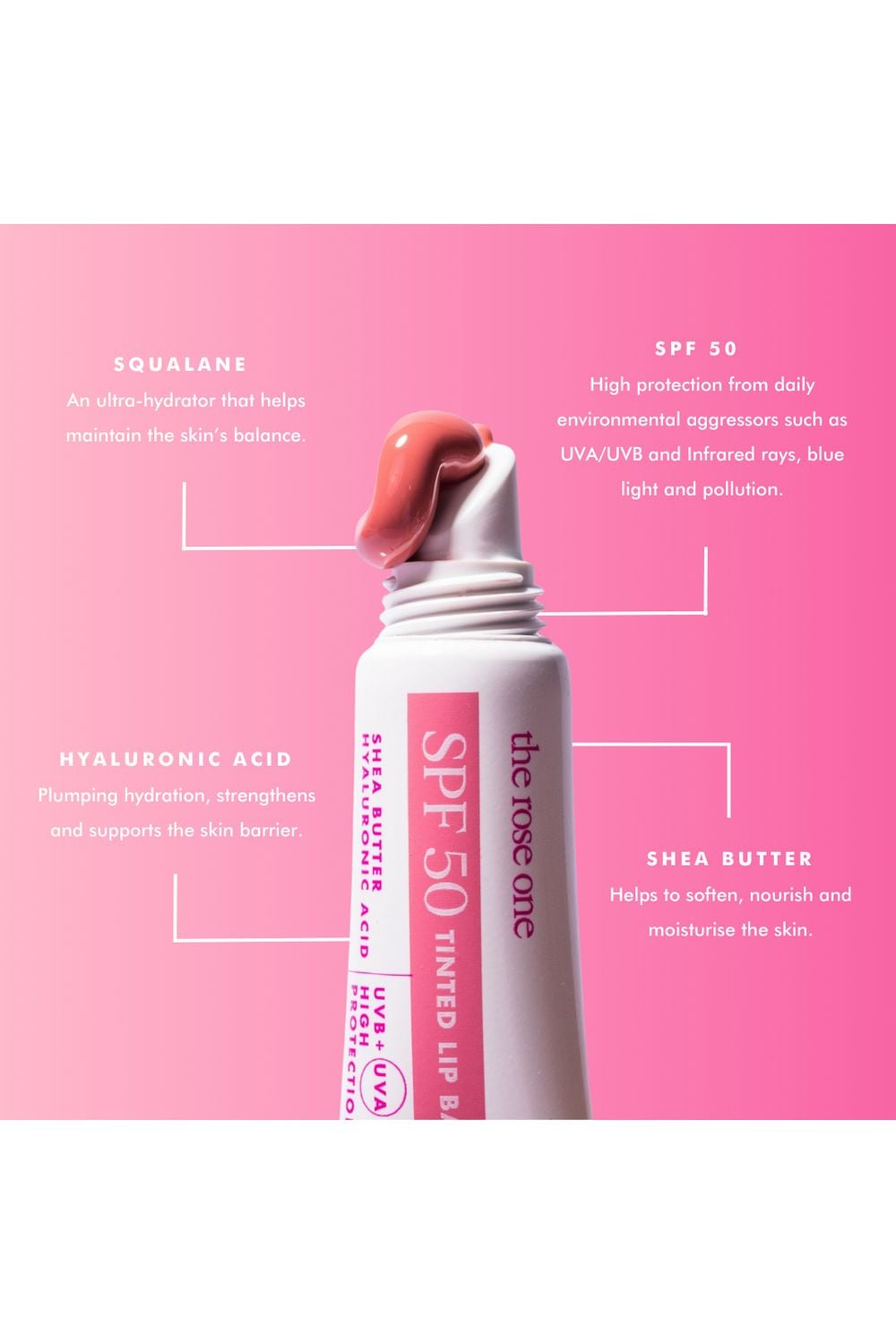 Hellosunday The Rose One - Tinted Lip Balm SPF50 Rose image 6