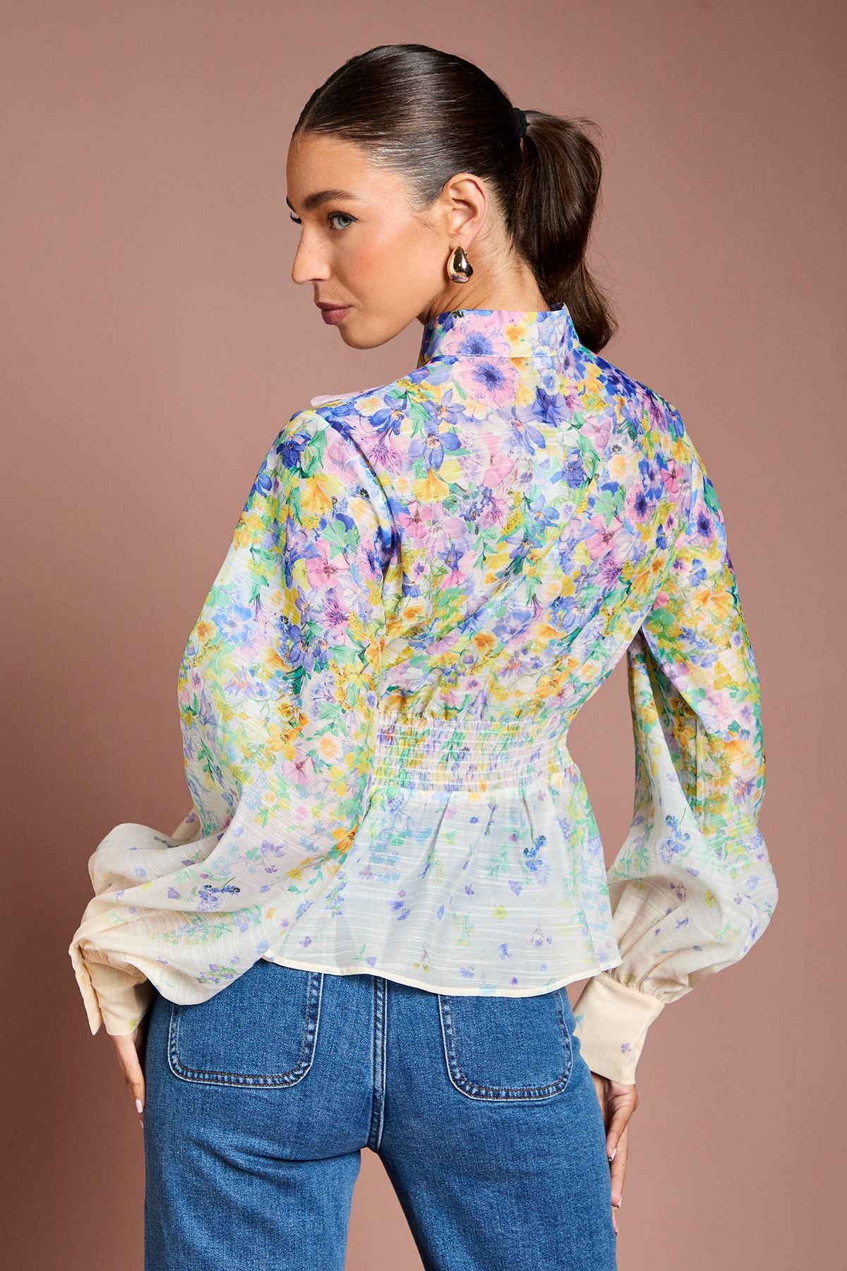 Coast 3D Flower Printed Organza Blouse Multi image 3