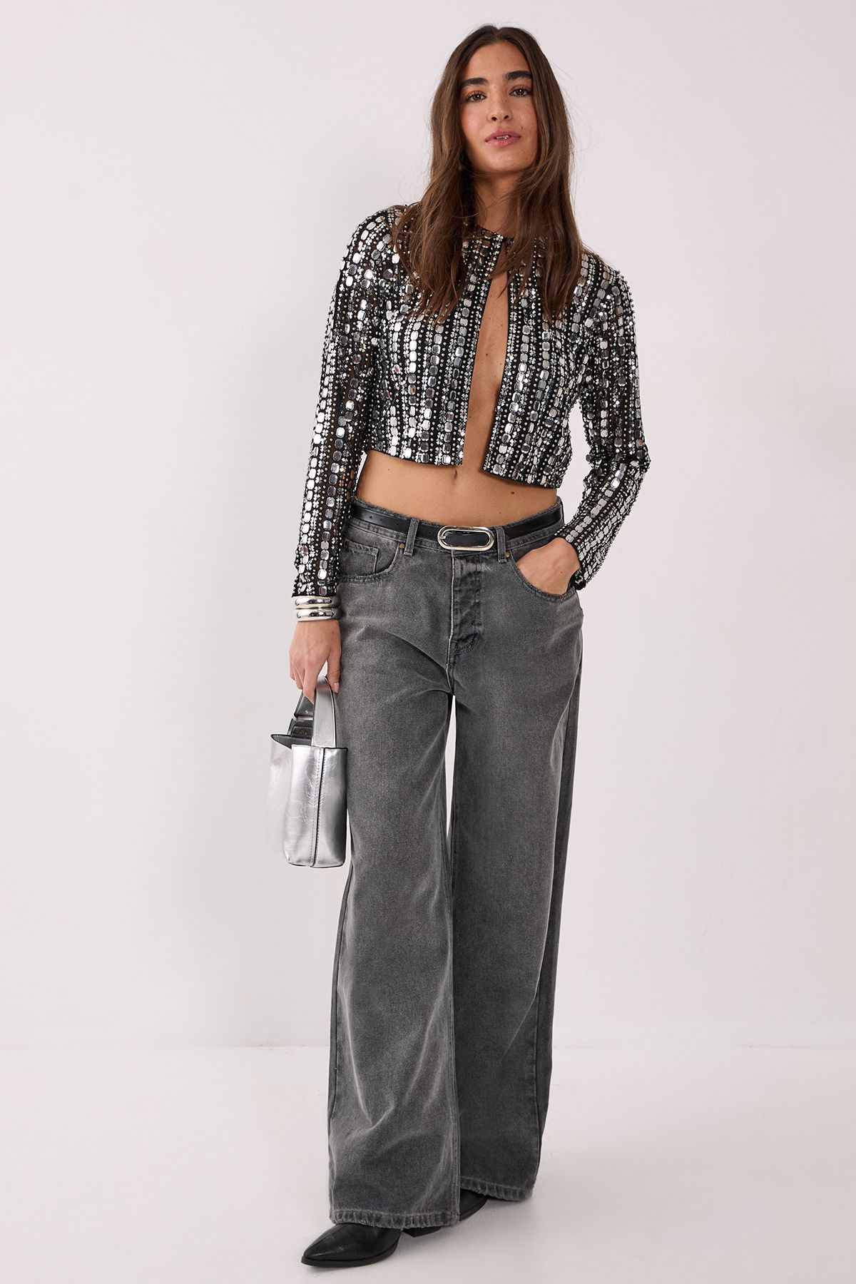 NastyGal Beaded Jacket Black image 2