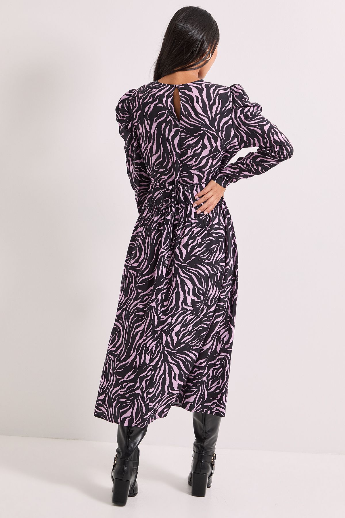 Dorothy Perkins Petite Dropped Waist A-line Midi Dress Pink image 3