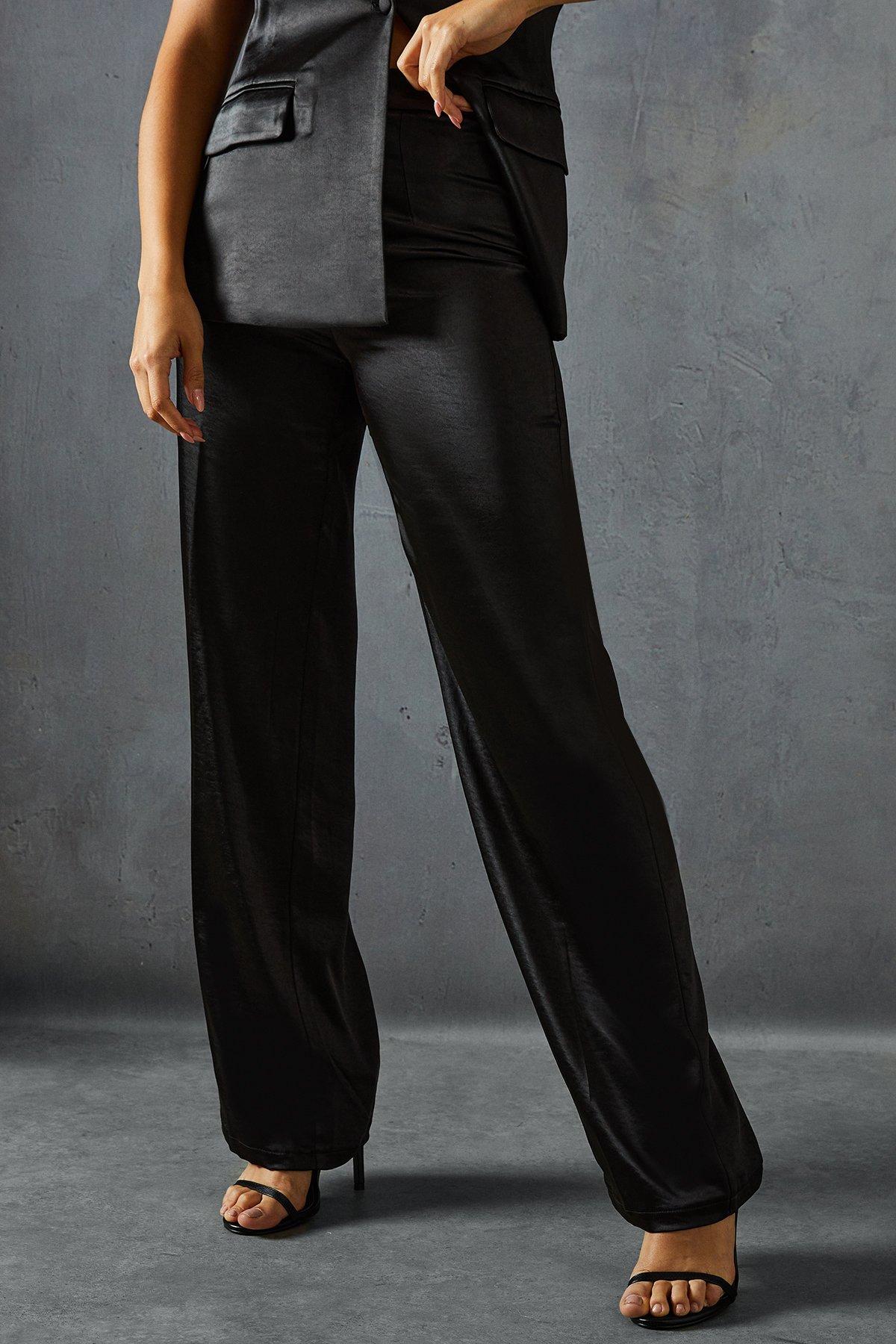 MissPap Premium Satin Bonded Trousers Black image 4