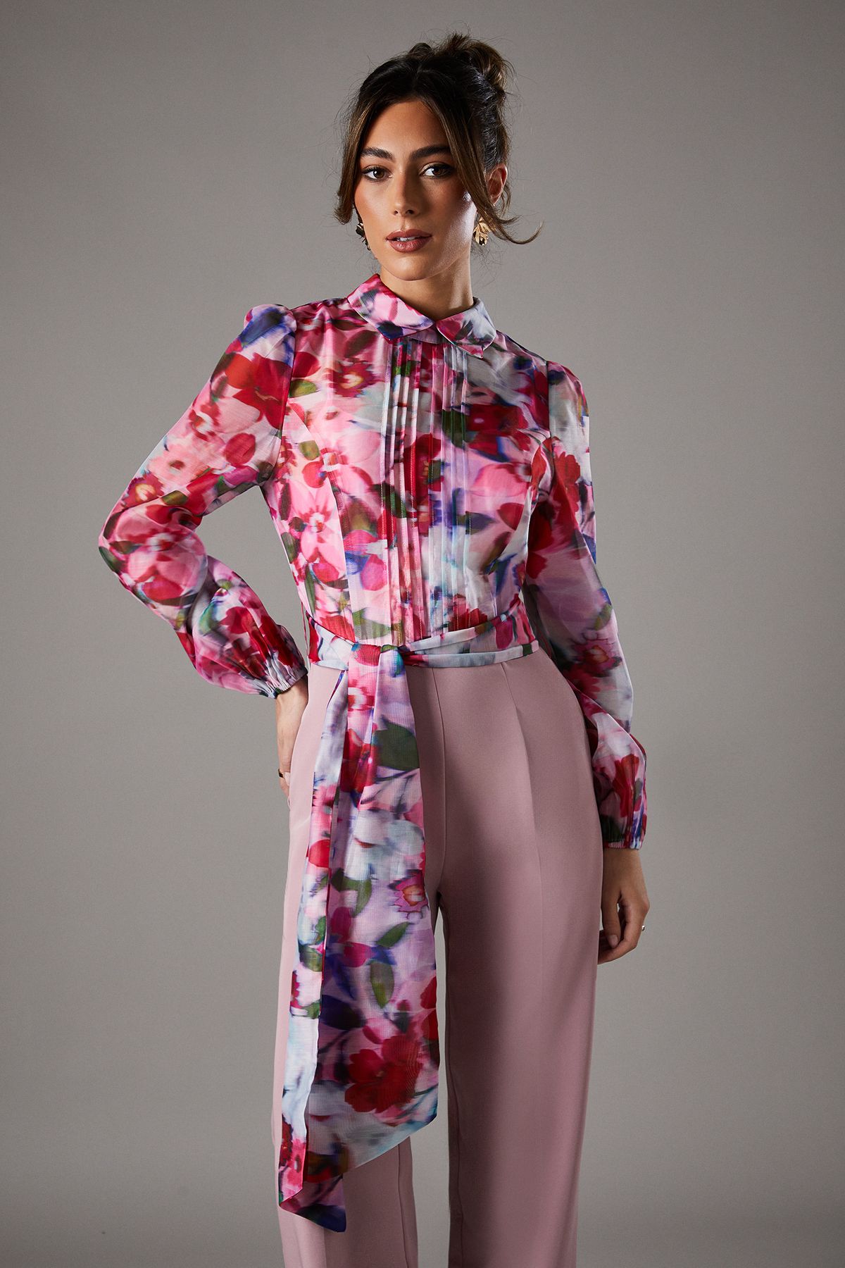 Coast Organza Printed Bodice Jumpsuit Pink image 2