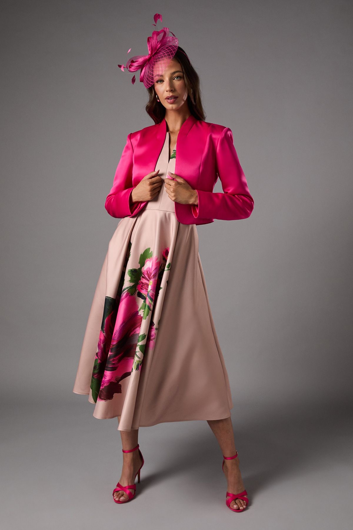 Coast Crop Satin Jacket Bright Pink image 2