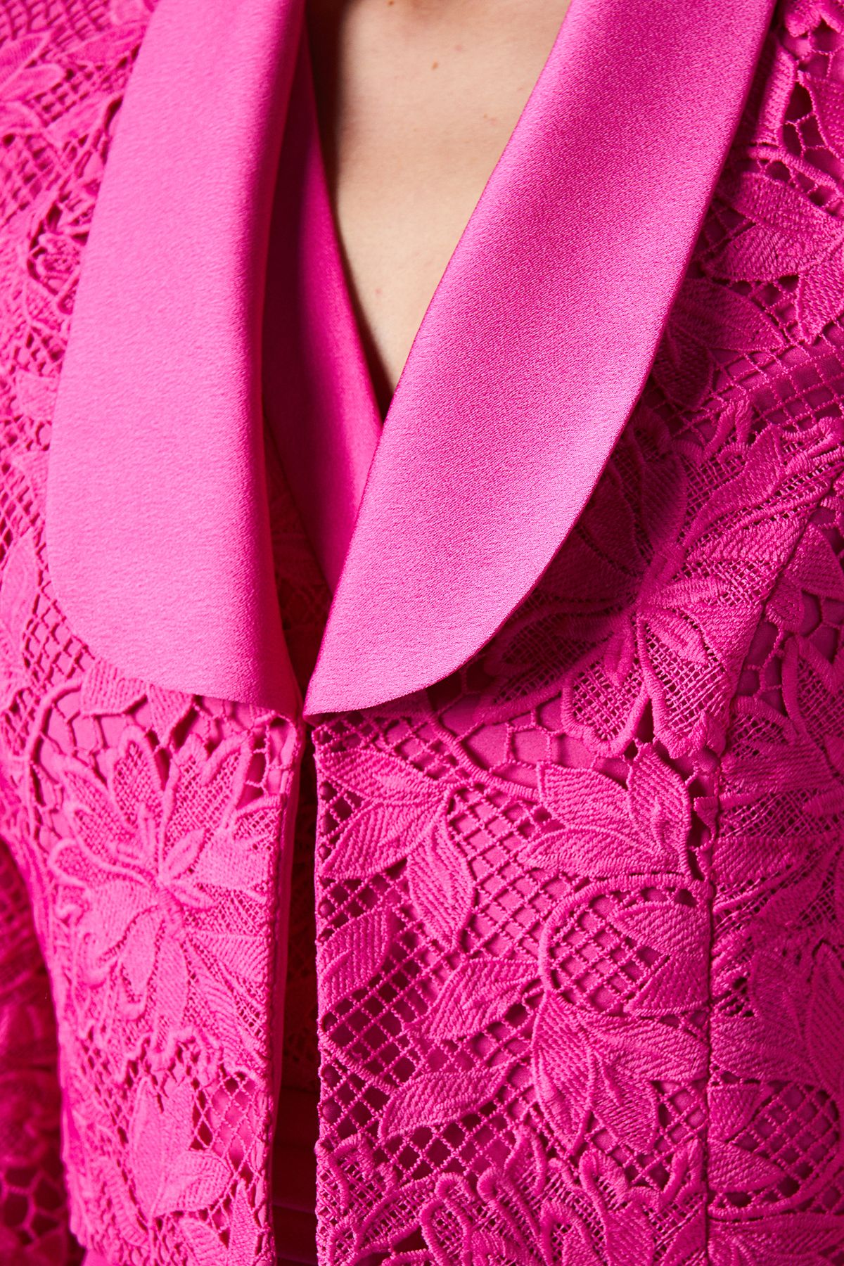 Coast Lace Crop Blazer With Satin Lapel Pink image 5