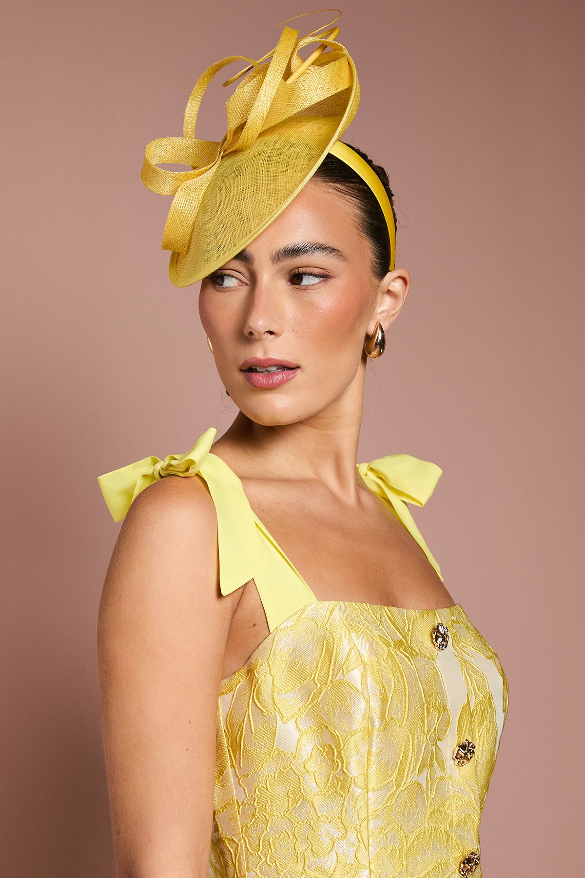 Coast Side Facing Structured Fascinator Lemon image 2