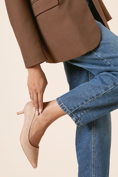 Dorothy Perkins Dove Kitten Heel Court Shoes Beige