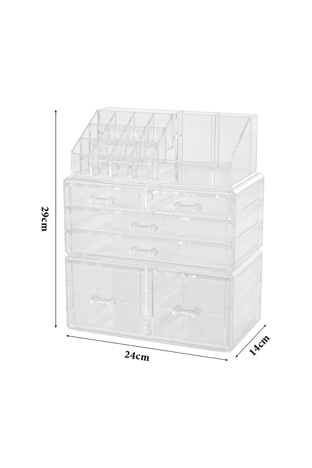 Living and Home Clear Dustproof Makeup Storage Organizer Drawers Large Skin Care Cosmetic Display Cases for Bathroom Stackable Storage Box image 6