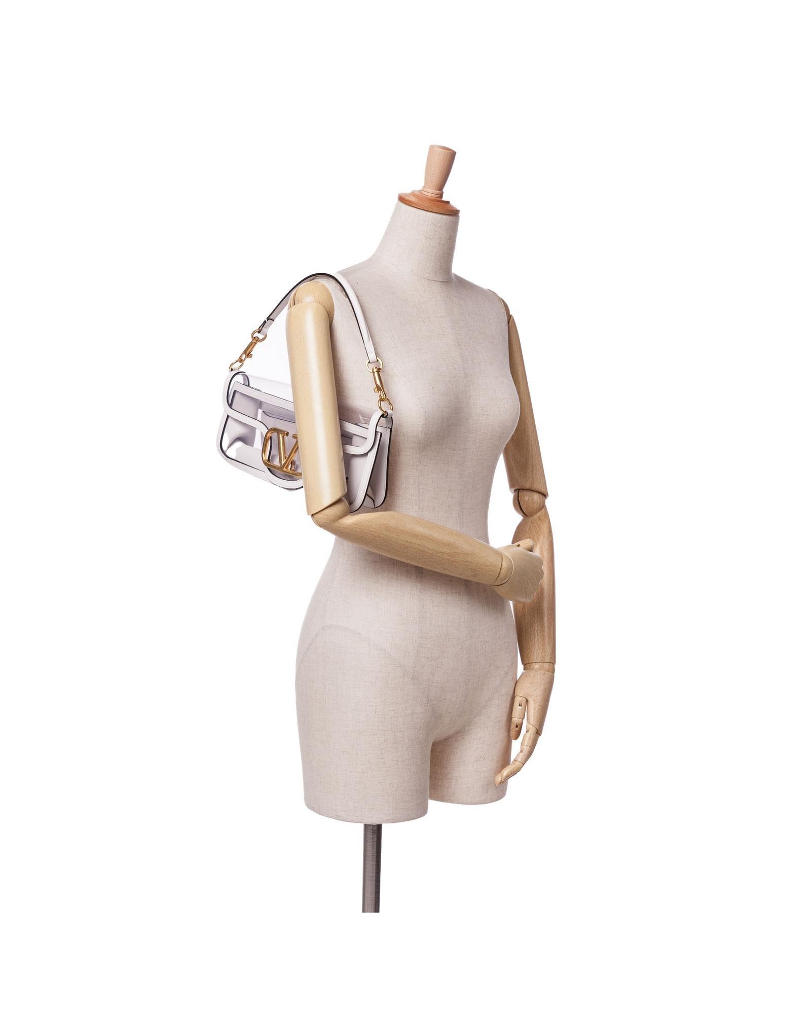 Valentino Preloved Roman Stud Shoulder Bag Wo - White Satchel image 11