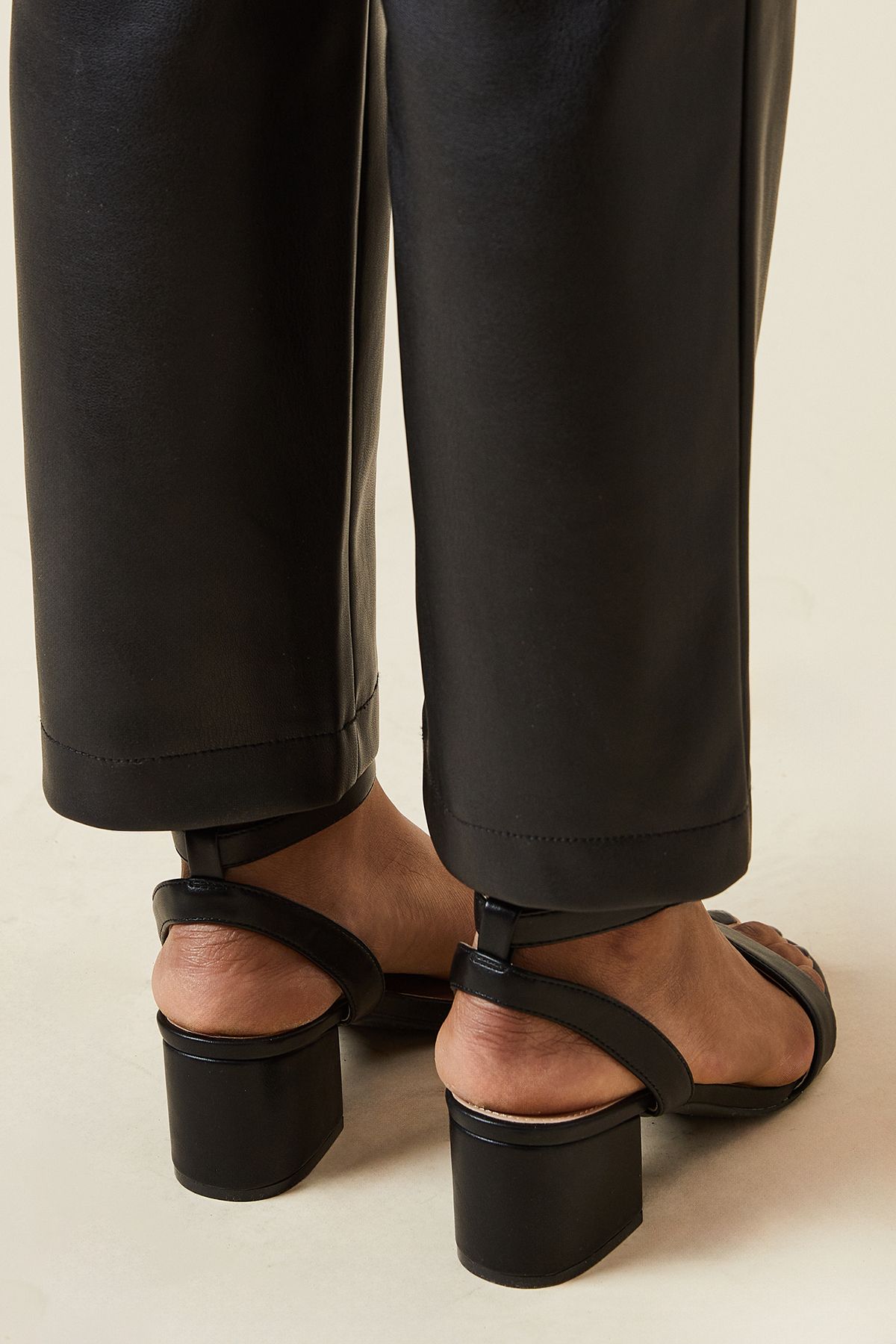 Dorothy Perkins Wide Fit Tommi Barely There Mid Block Heel Sandals Black image 4