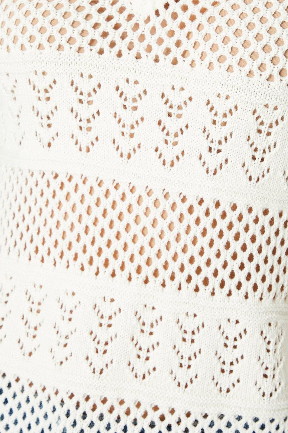 Oasis Pointelle Tipped Edge Knitted Top Ivory image 5