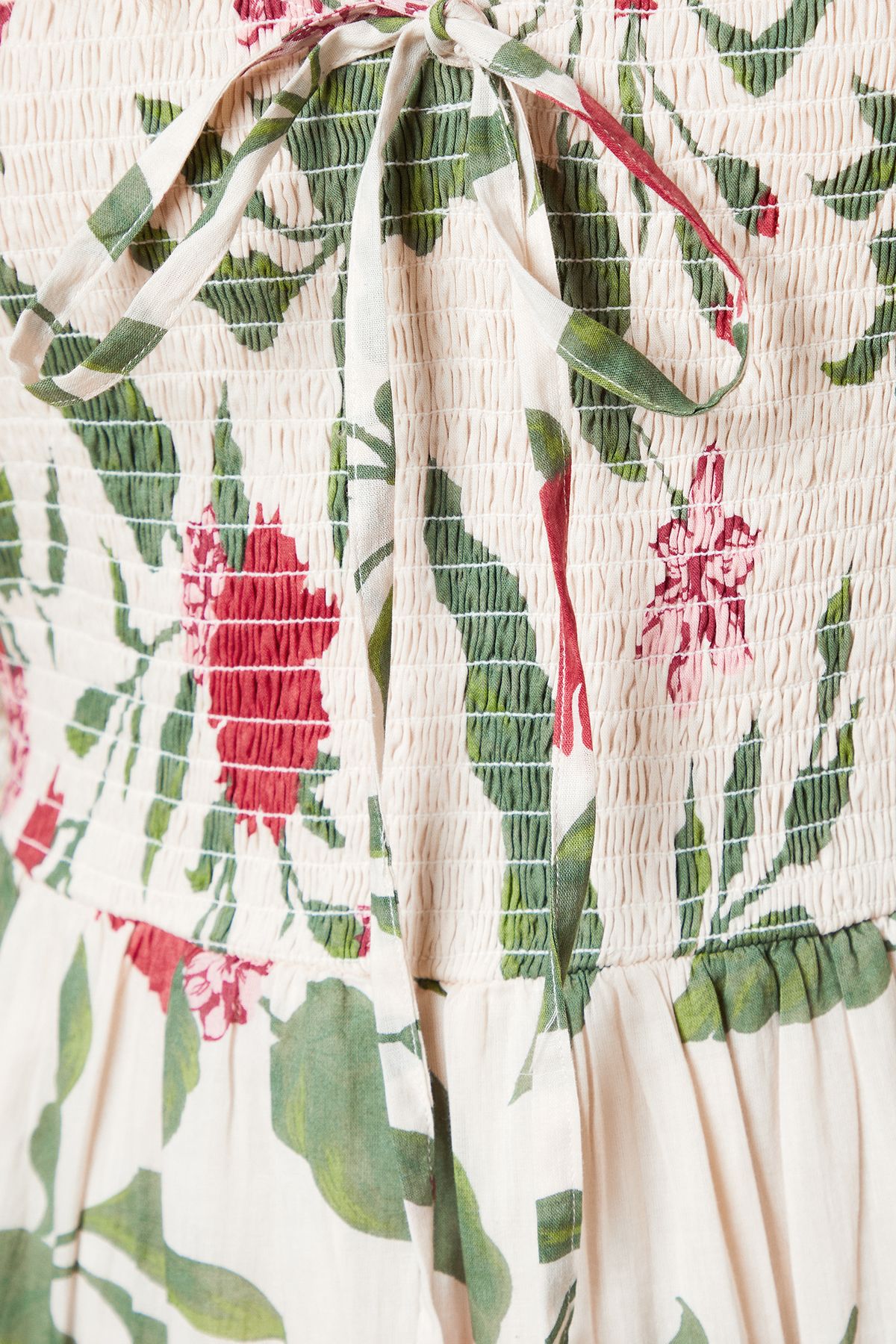 Dorothy Perkins Petite Shirred Bodice Tie Front Midi Dress Floral image 5