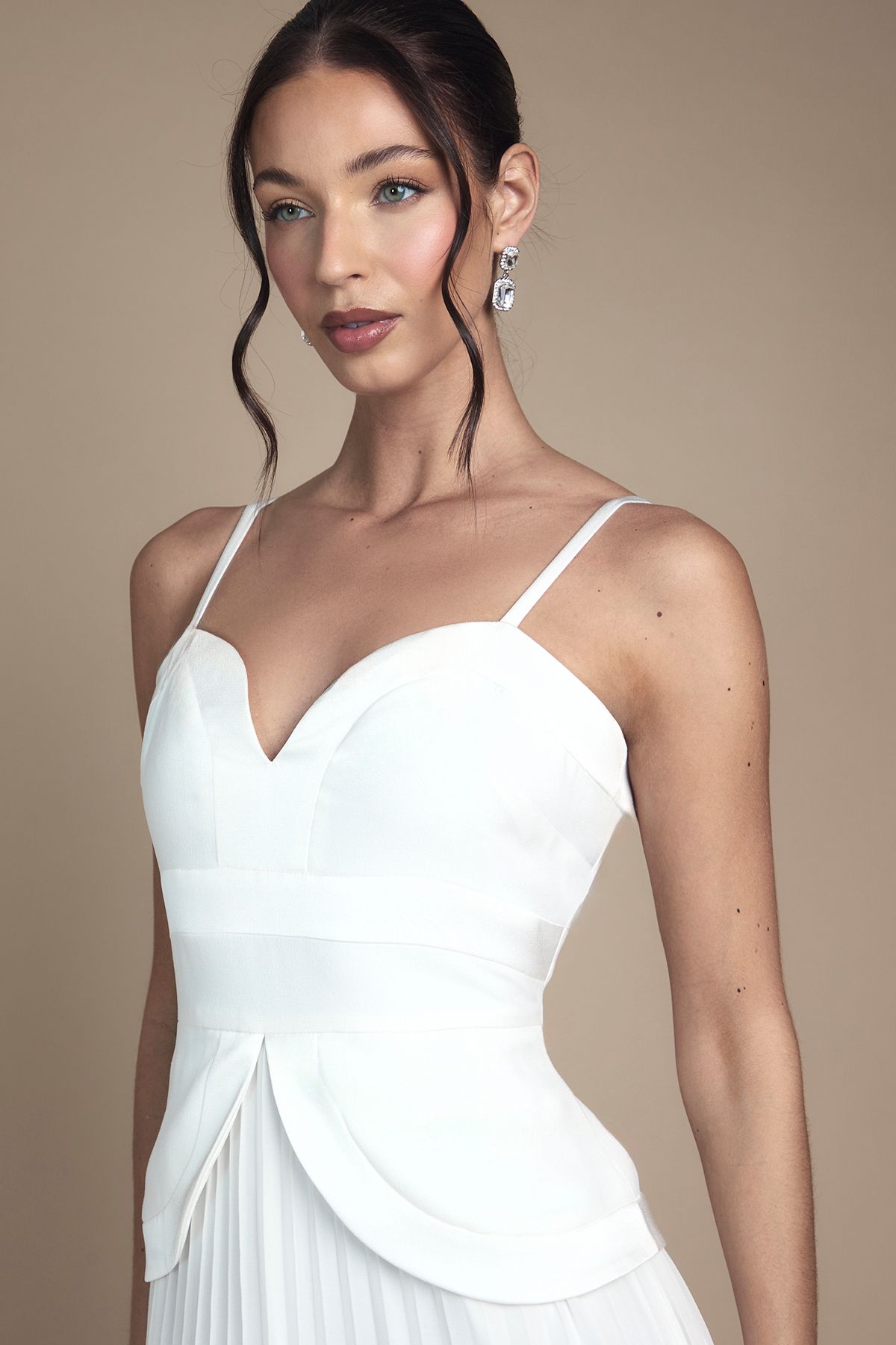 Coast Strappy Crepe Maxi Wedding Dress Ivory image 4