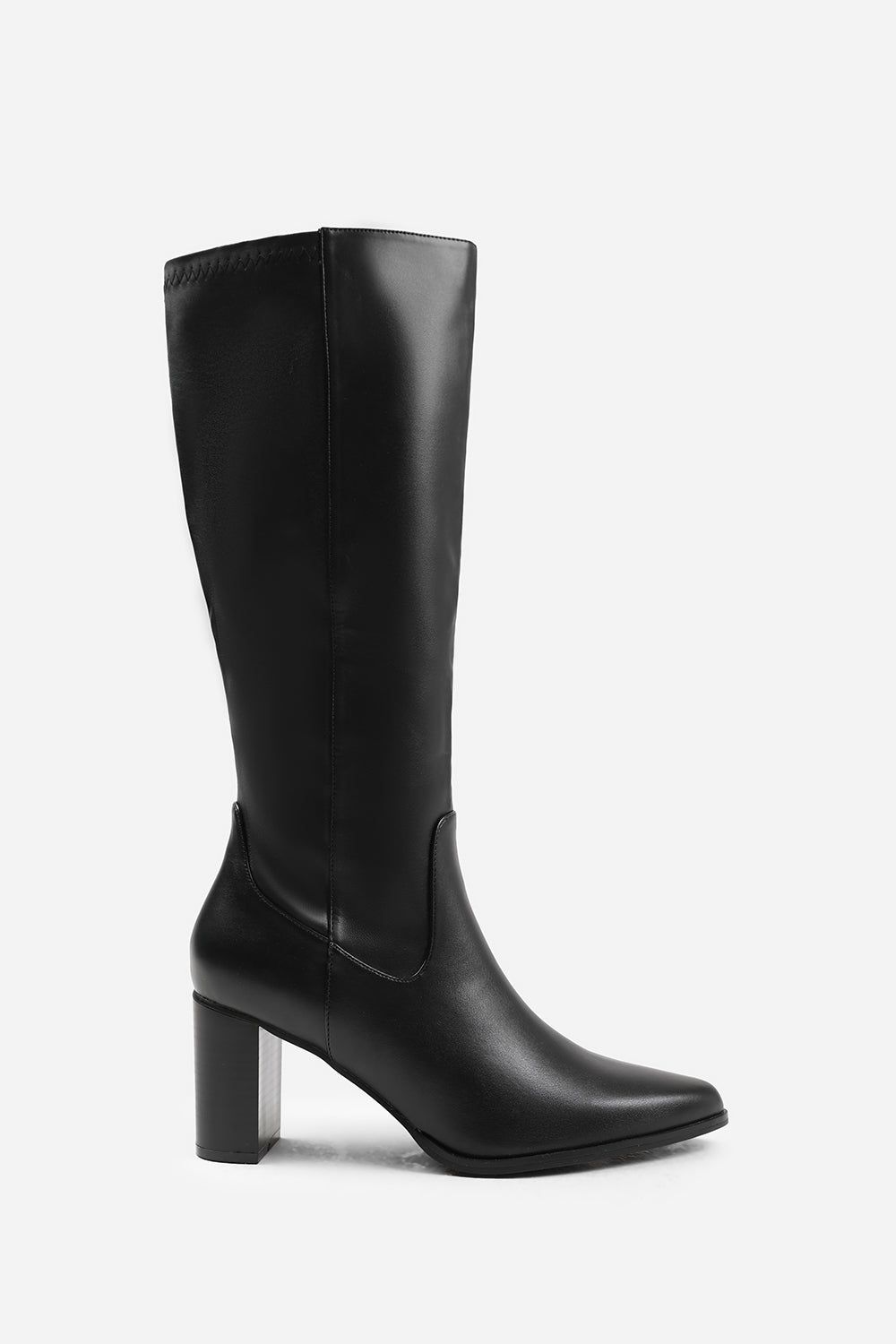 Where's That From 'Ainsley' Block Heel Knee High Boots with Stitch Detail image 2
