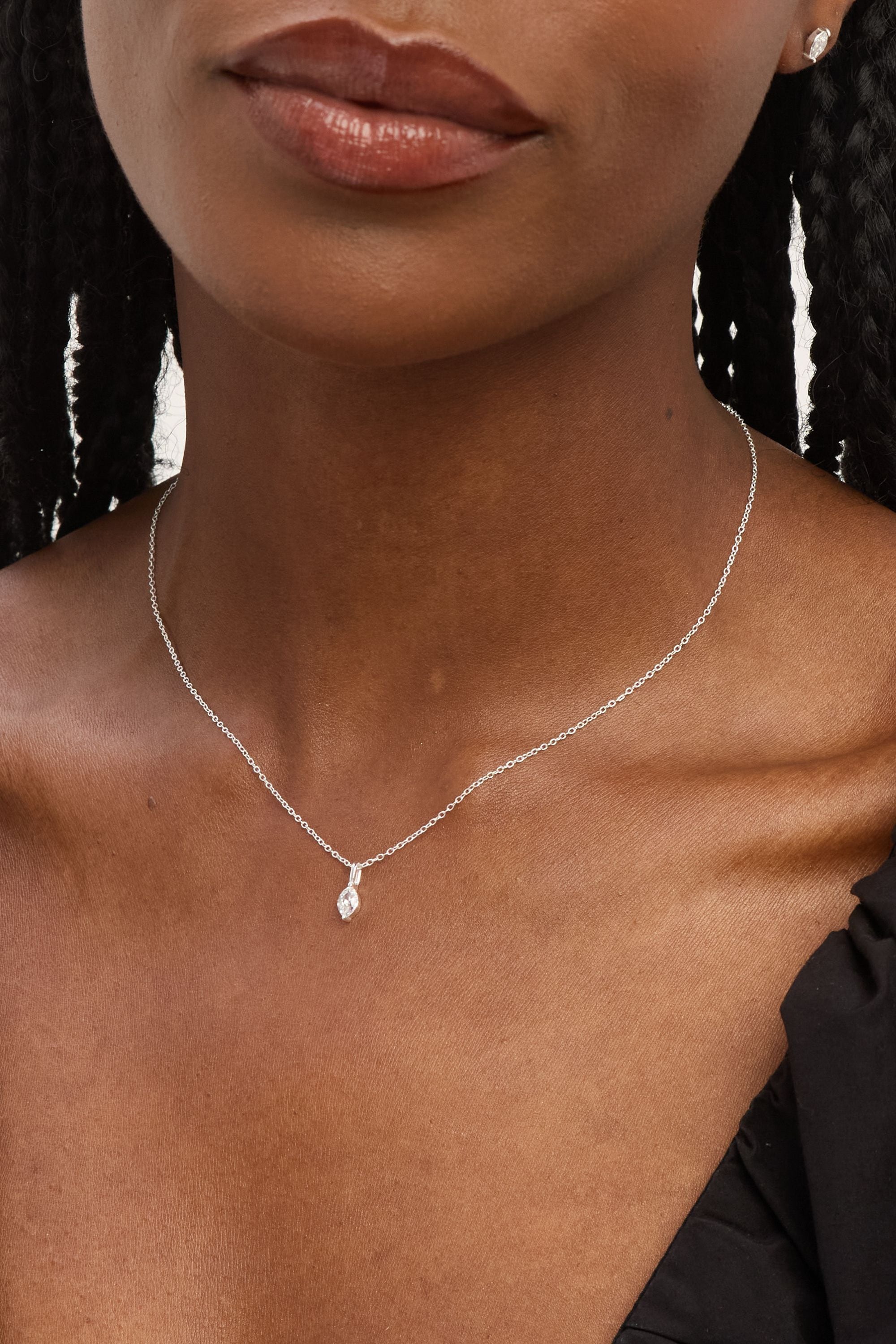 Simply Silver Sterling Silver 925 Cubic Zirconia Marquise Set image 4