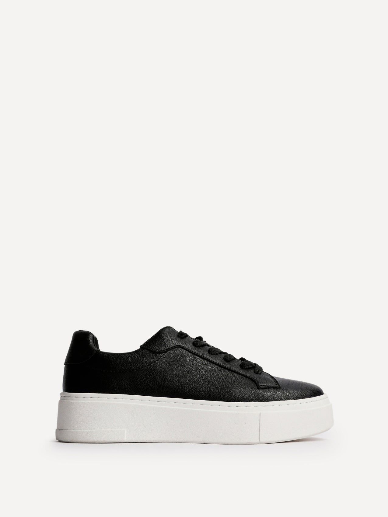Linzi Jersey Black Faux Leather Trainers