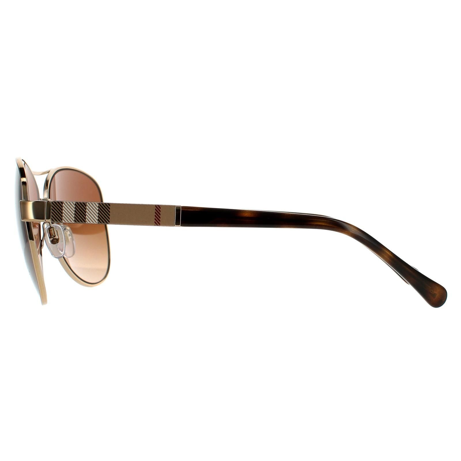 Burberry Aviator Gold Brown Brown Gradient Sunglasses image 3