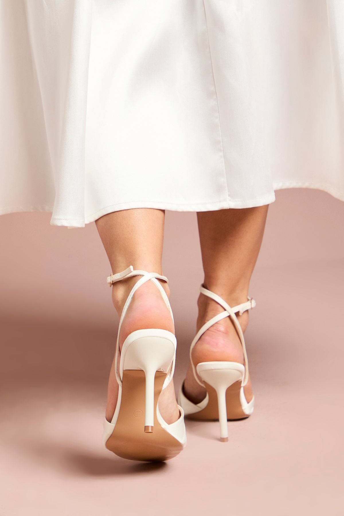 Coast Bridal Bree Satin Cross Over High Stiletto Heel Sandals White image 3