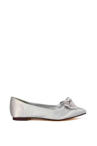 XY London 'Cally' Bow Detail Pointed Toe Ballerina Bridal Pump Shoes