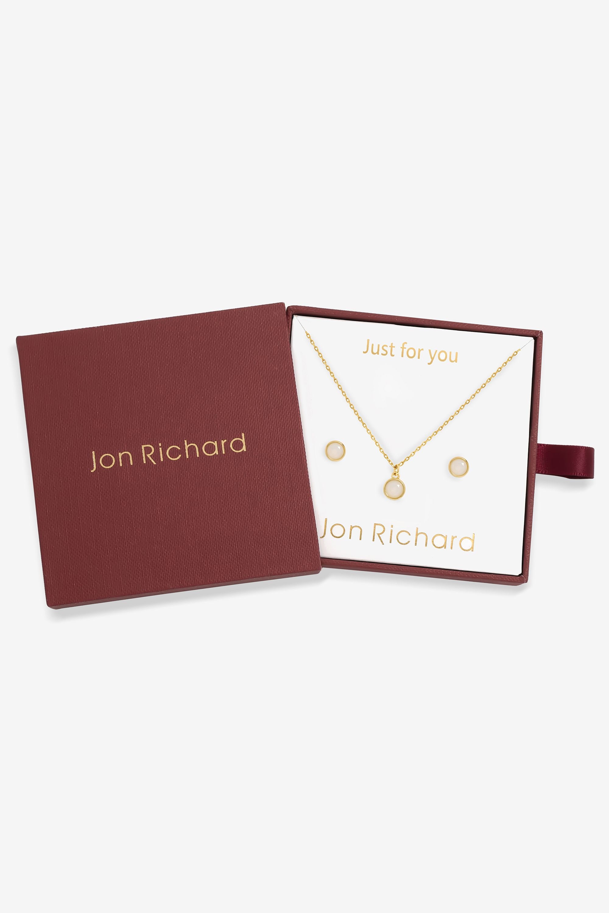 Jon Richard 14Ct Gold Plated Birthstone Bezel Set - June - Gift Boxed image 1