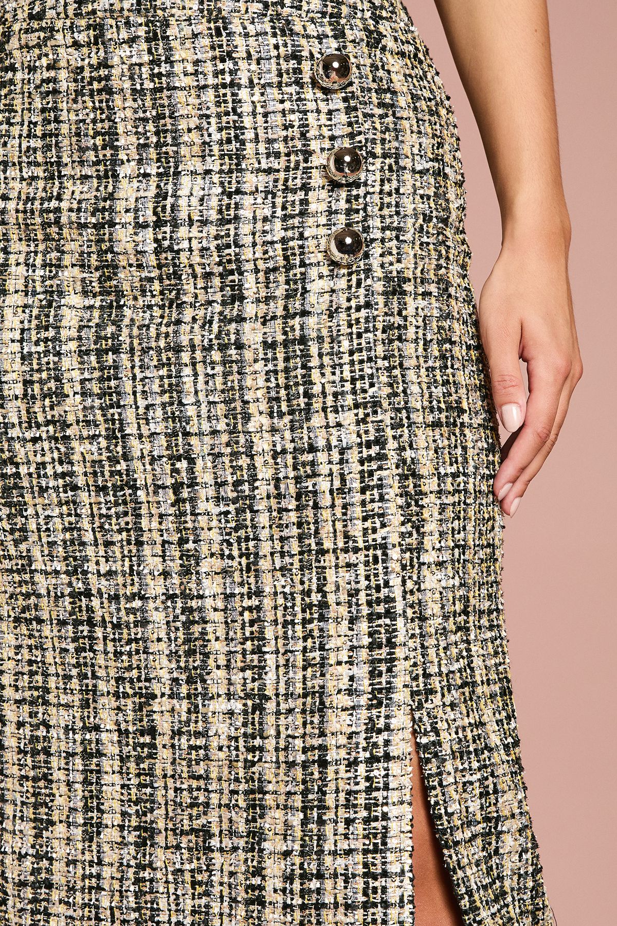 Coast Sequin Tweed Midi Skirt Mono image 3