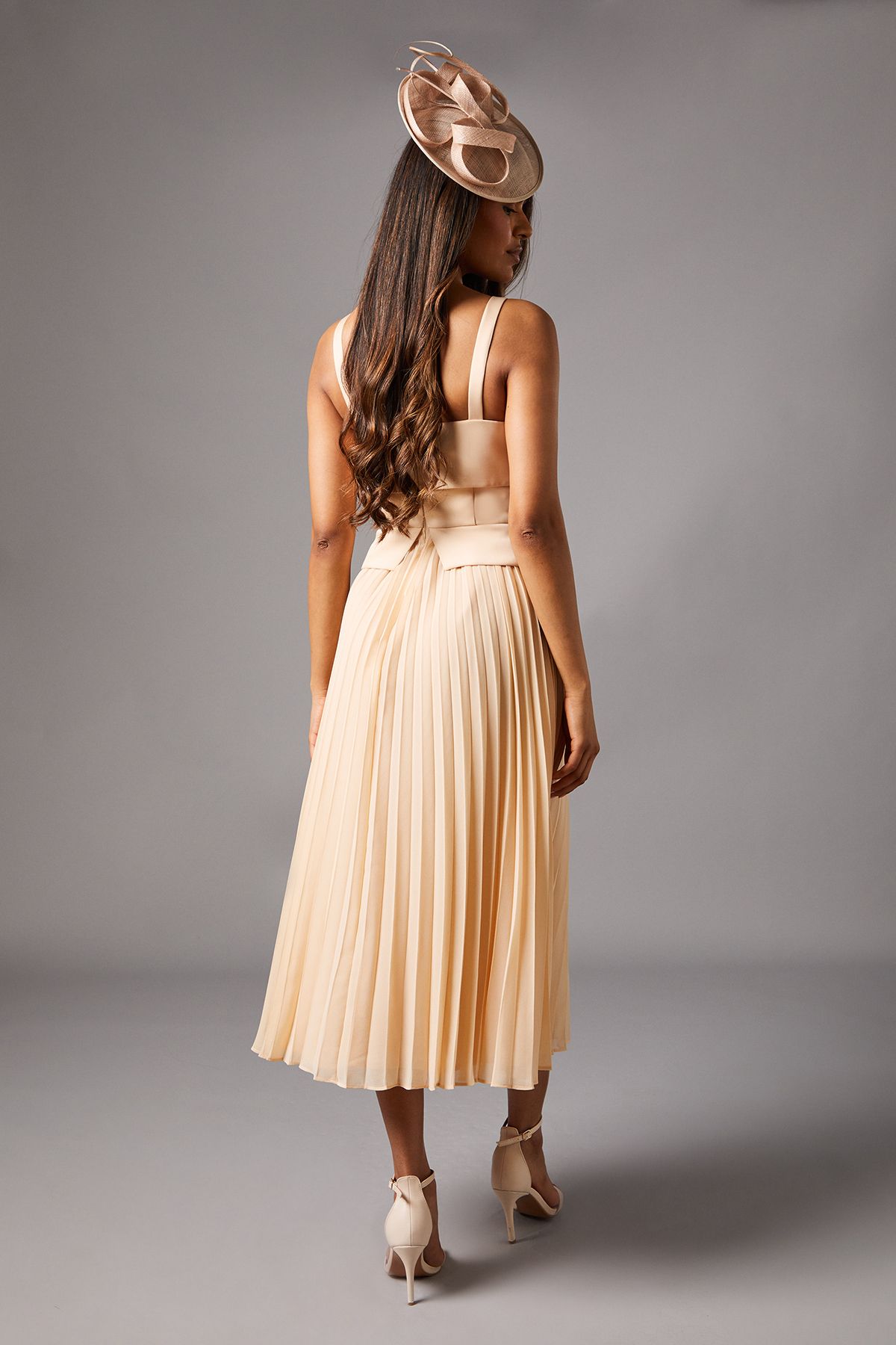 Coast Petite Square Neck Midi Dress Champagne image 4